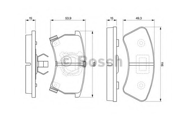 BOSCH 0 986 424 006 Brake Pad Set, disc brake